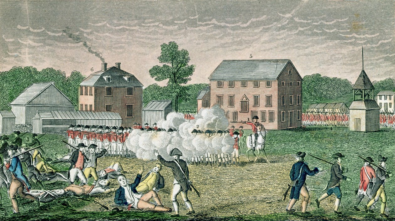 La bataille de Lexington, 19 avril 1775, des 