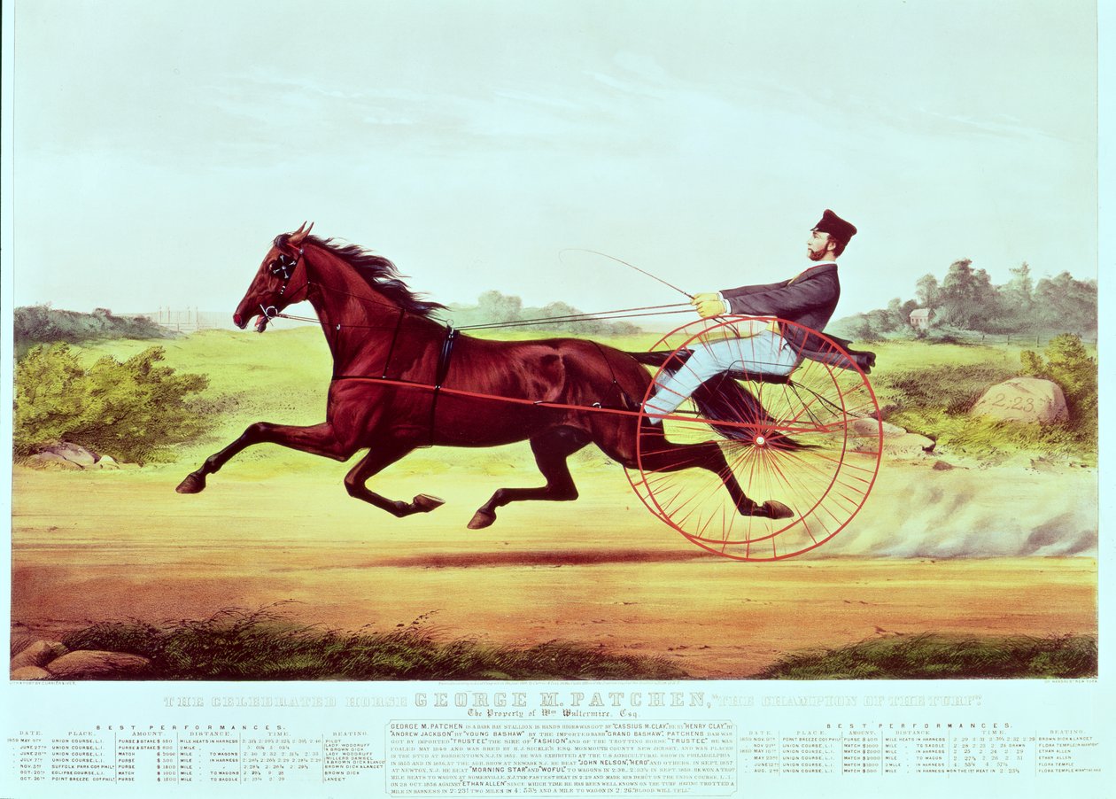 Le Cheval Célèbre, George M. Patchen, Le Champion du Turf, gravé par Nathaniel Currier et James Merritt Ives, 1860 - American School