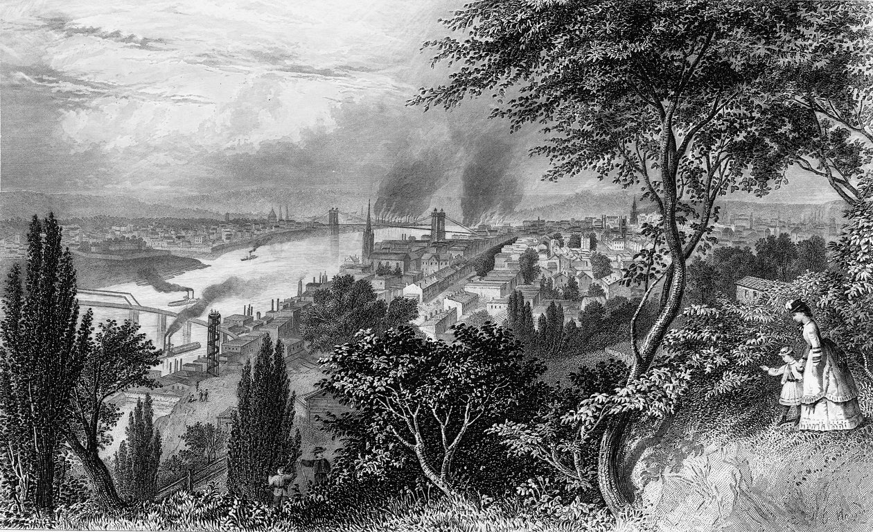 La ville de Cincinnati, Ohio, de Picturesque America Volume II, imprimé à New York en 1872 - American School