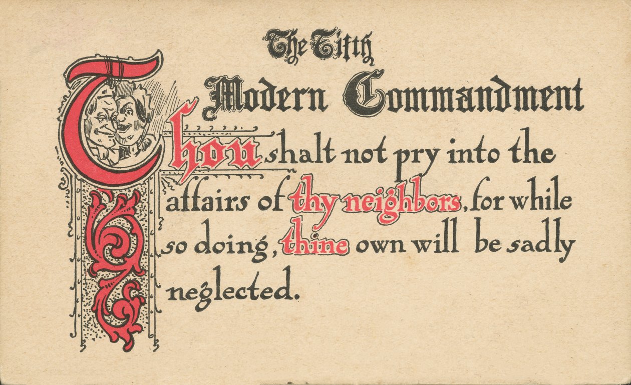 Le cinquième commandement moderne (lithographie couleur) - American School
