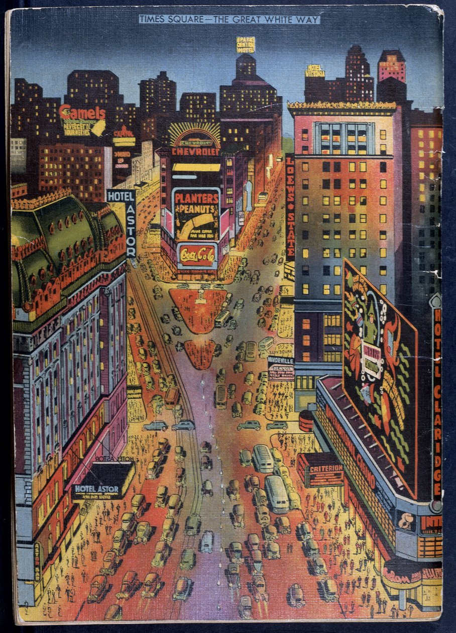 The Great White Way Times Square, New York City, illustration de New York Illustrated, 1938 - American School