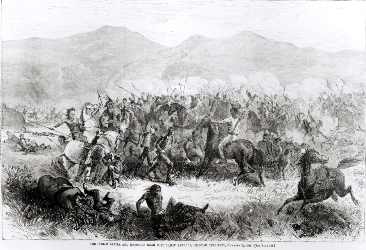 La bataille et le massacre des Indiens près du fort Philip Kearney, territoire du Dakota, 21 décembre 1866 - American School
