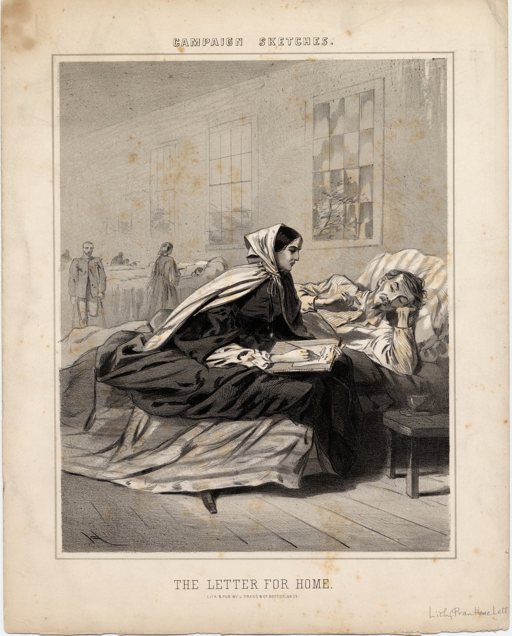 La lettre pour la maison, illustration de Campaign Sketches - American School