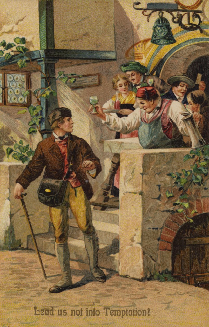 Le Notre Père, ne nous soumets pas à la tentation (chromolitho) - American School