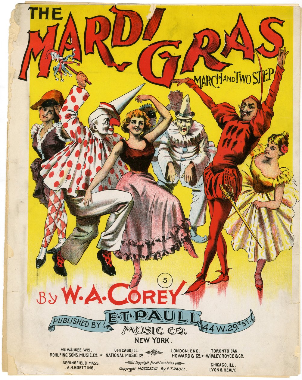 La marche et le two-step du Mardi Gras [couverture de la partition], 1897 - American School