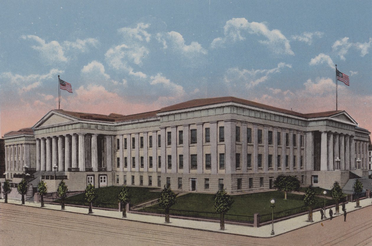 Office des brevets, Washington DC (lithographie couleur) - American School