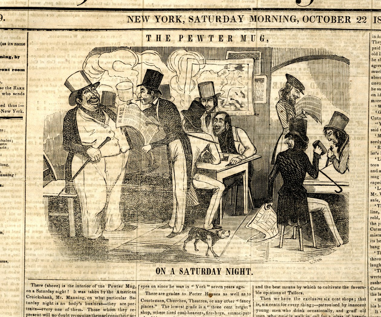 La Chope en étain, illustration du Weekly Rake, 22 octobre - American School