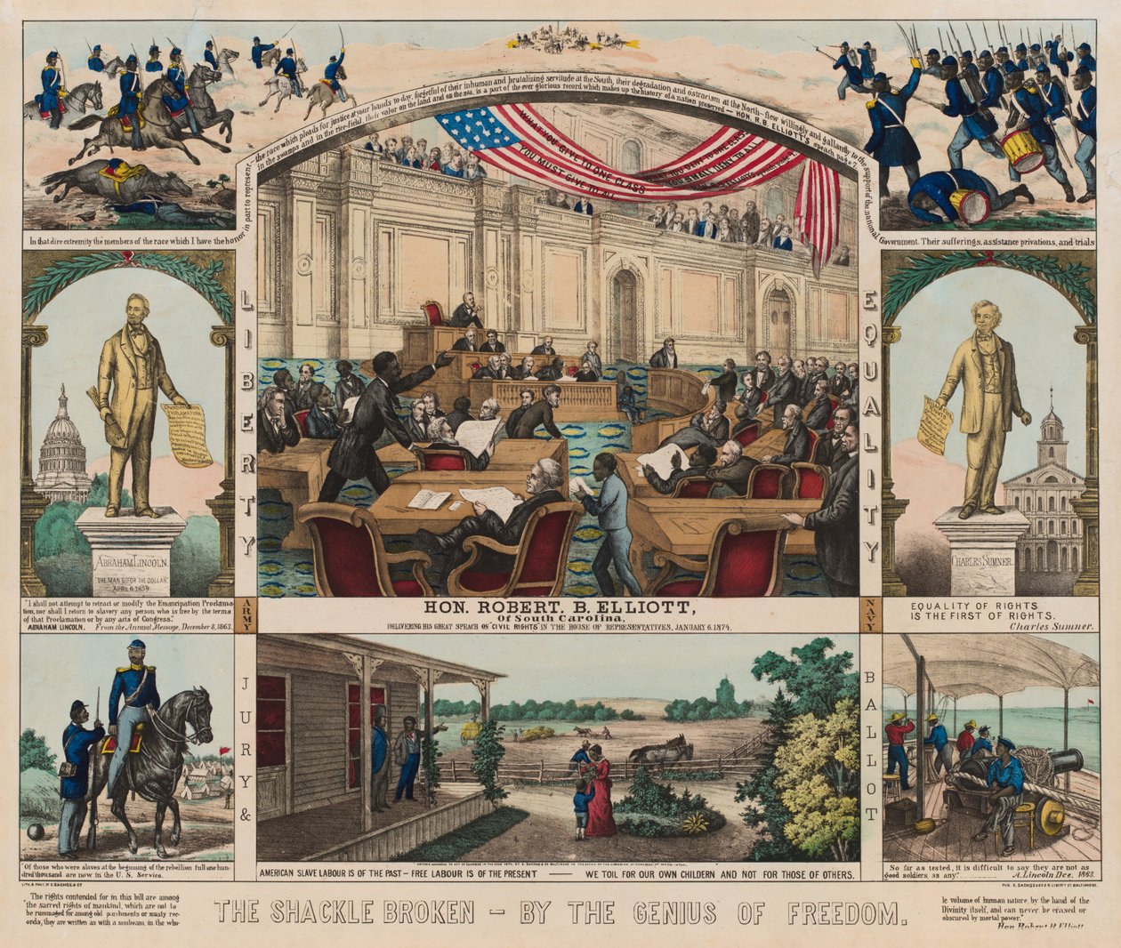 La chaîne brisée - Par le génie de la liberté, vers 1860-1879 - American School
