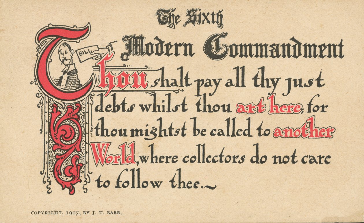 Le sixième commandement moderne (lithographie couleur) - American School