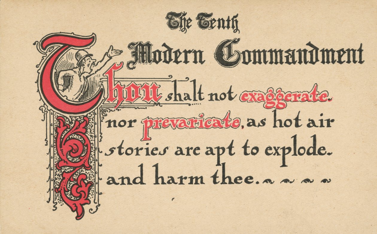 Le dixième commandement moderne (lithographie couleur) - American School