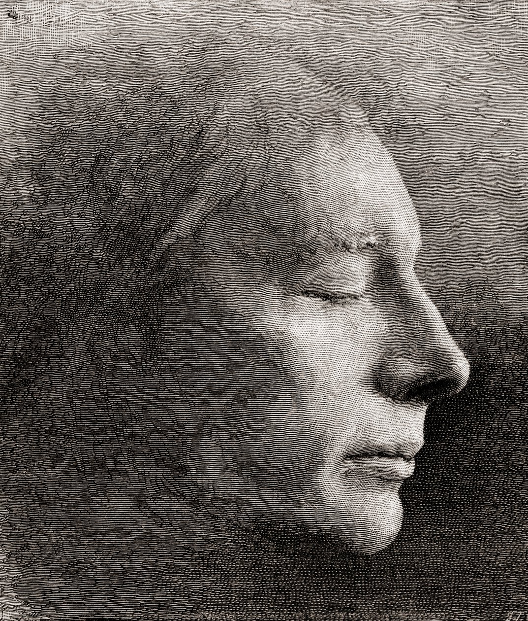 Le masque mortuaire de John Keats, de 