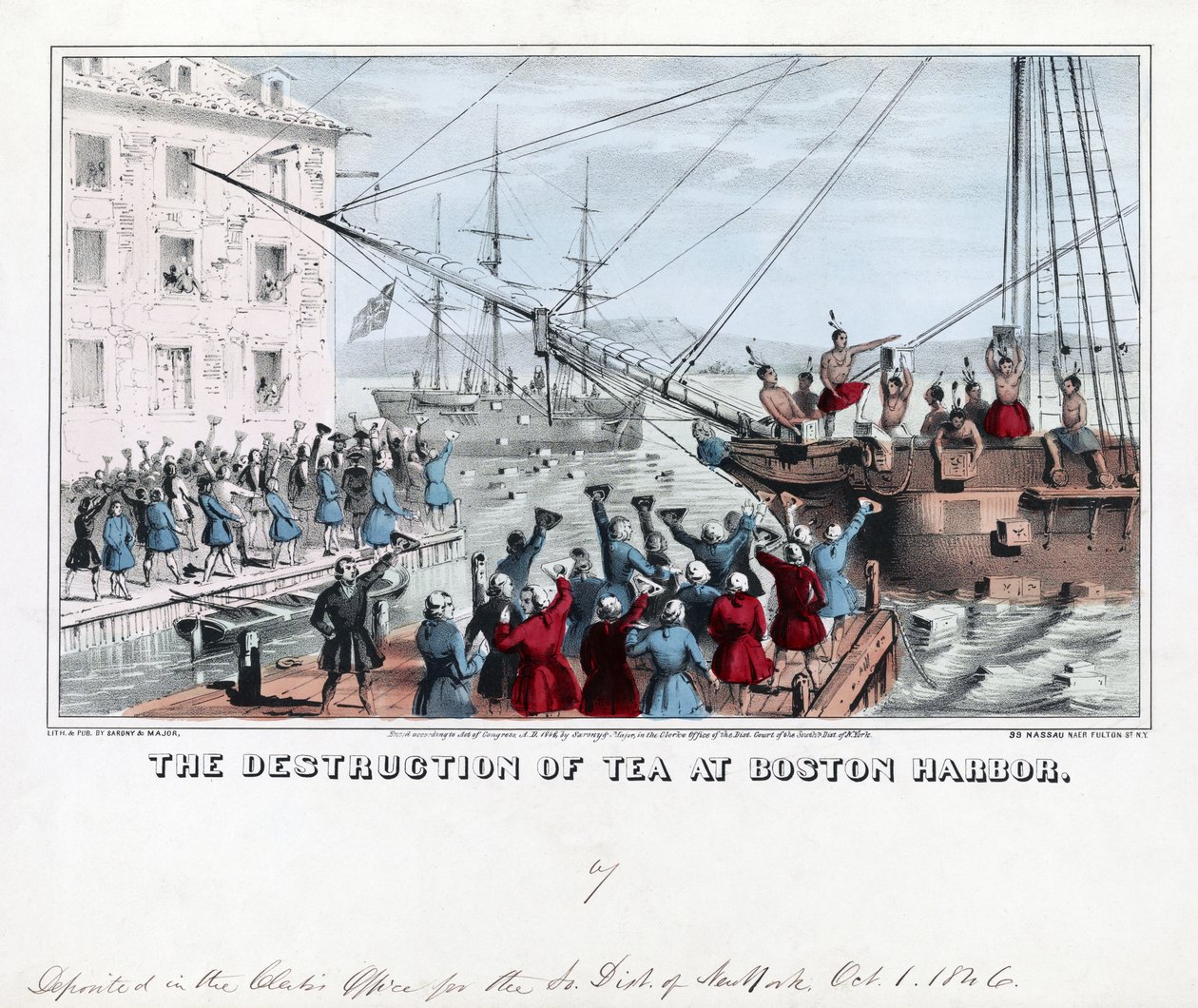 La destruction du thé au port de Boston - American School