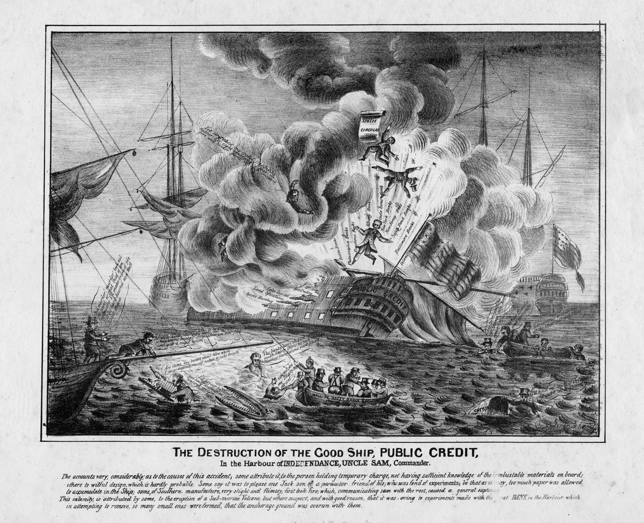 La destruction du bon navire Crédit Public, dans le port de l