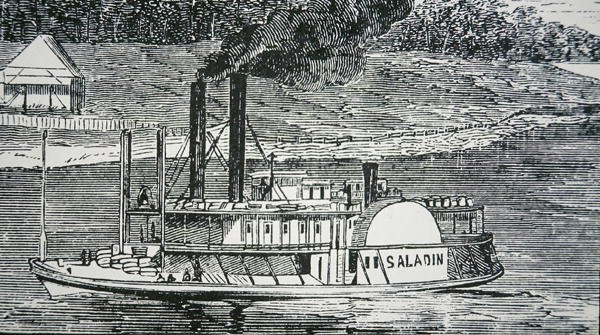 Le bateau à roues latérales 