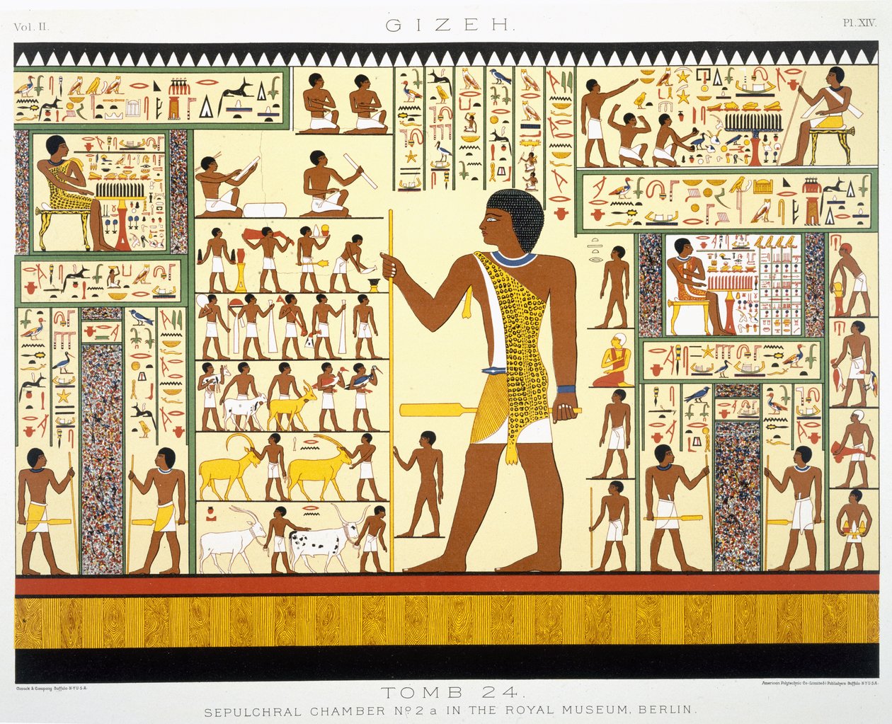 Tombe 24, Chambre sépulcrale n°2a, de Gizeh, Volume II, planche XIV de Vol 2 Ancient Egypt par Samuel Augustus Binion, publié en 1887 - American School