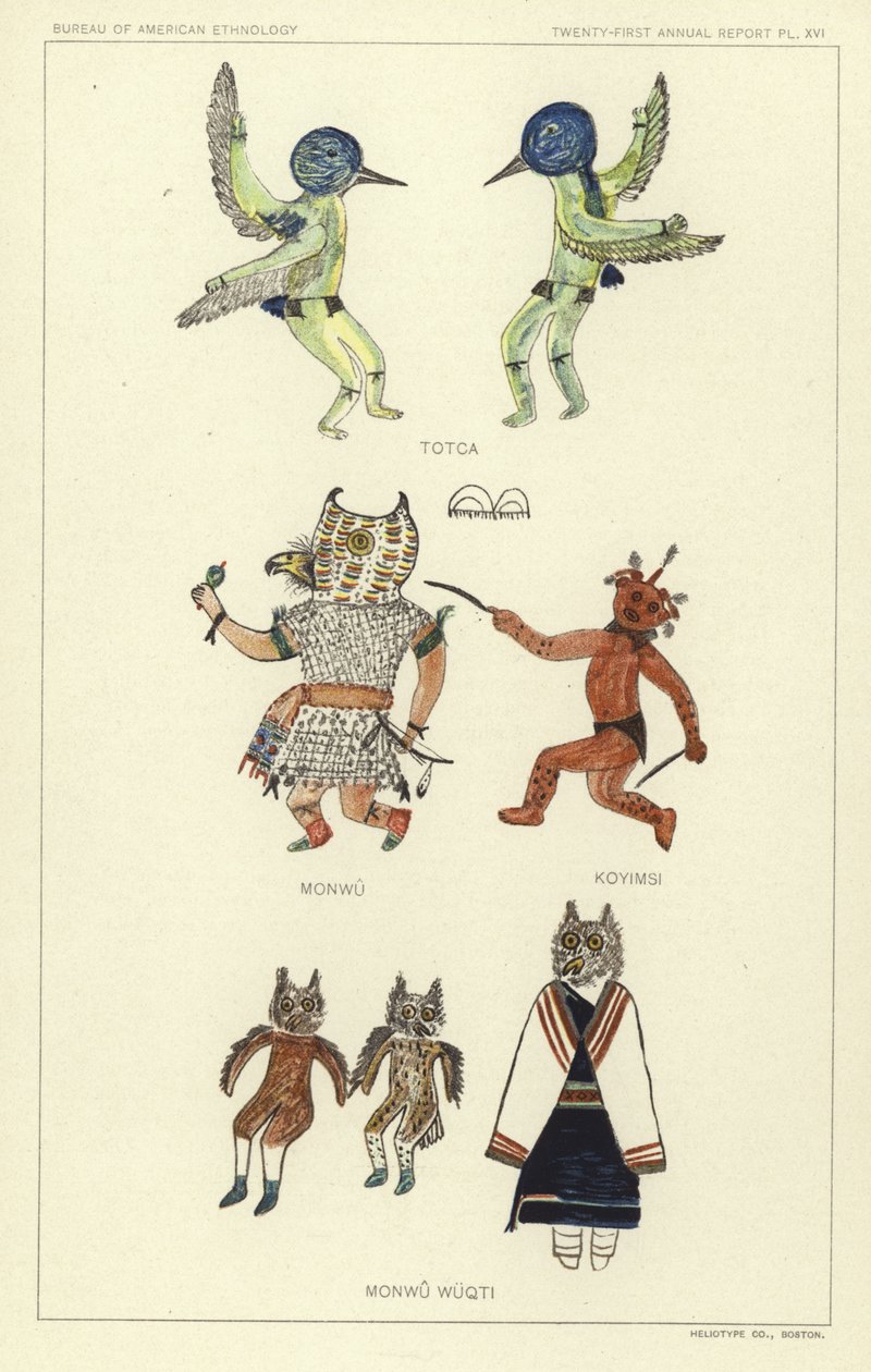 Totca, Monwu, Koyimsi, Monwu Wuqti (lithographie couleur) - American School