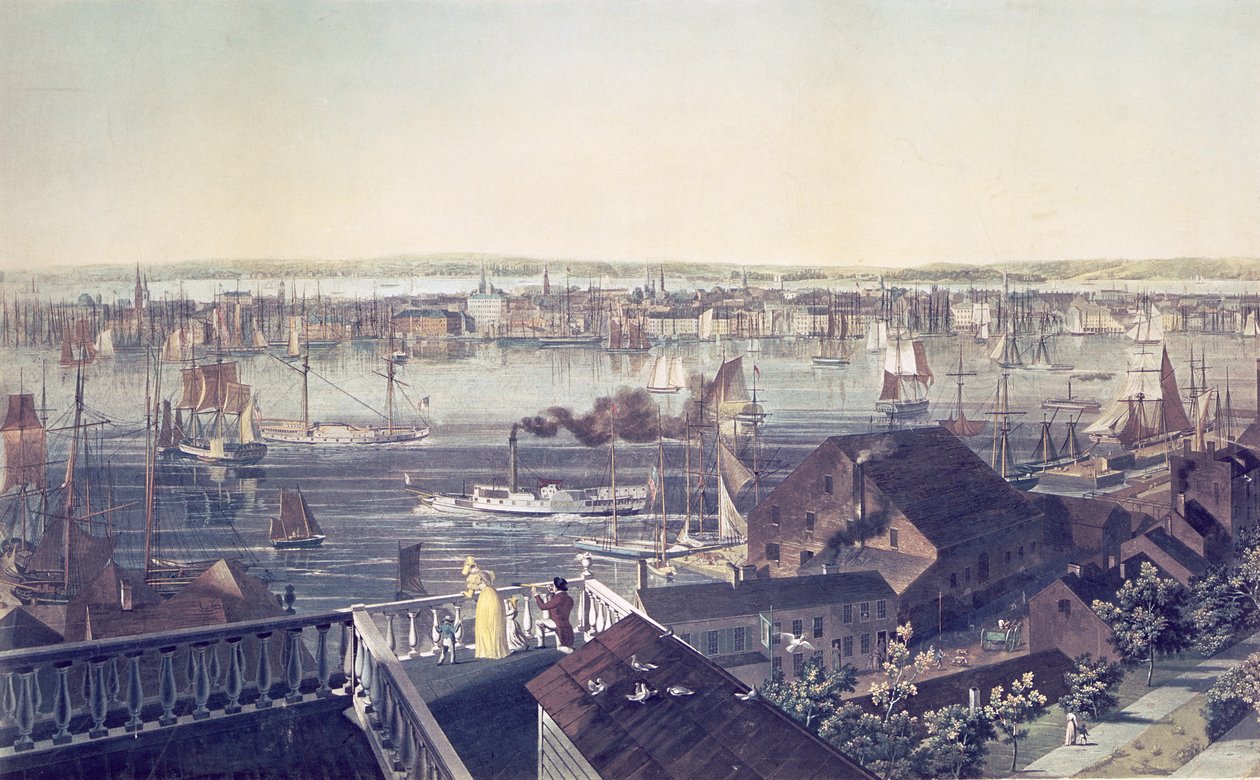 Vue de Manhattan depuis Brooklyn, 1837 - American School