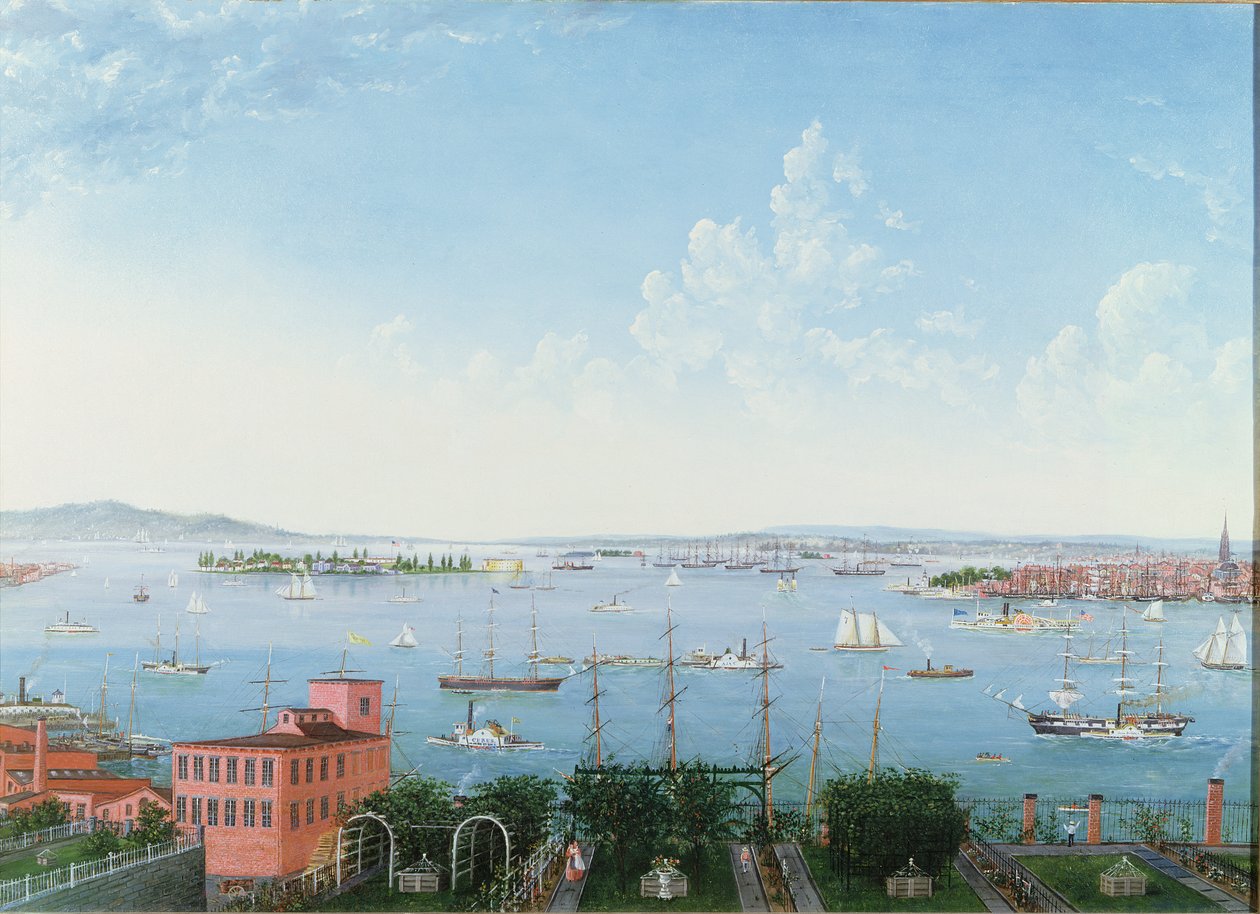 Vue du port de New York depuis Brooklyn Heights, c.1860 - American School