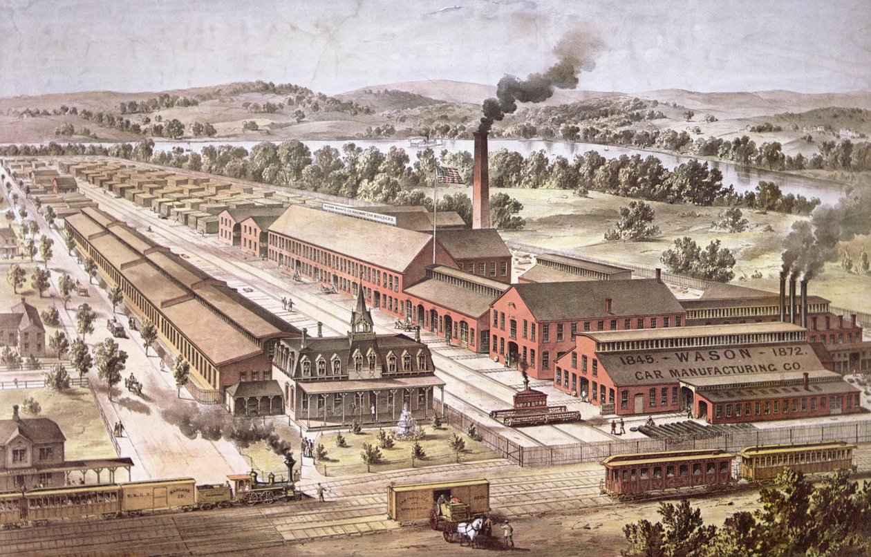 Fabricants de wagons de chemin de fer Wason, Springfield, Massachusetts - American School
