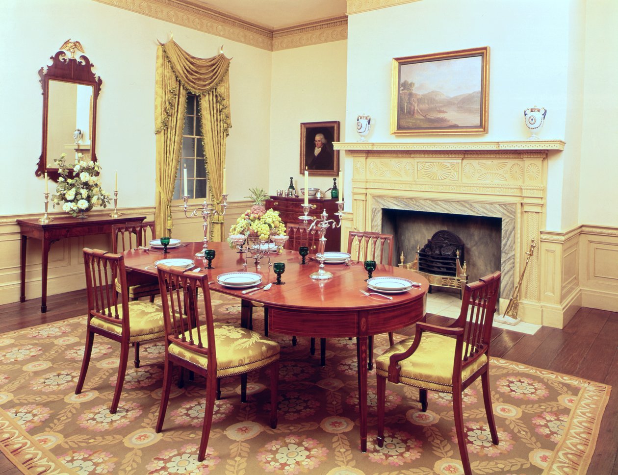 Salle à manger de White Hall, près de Charleston, Caroline du Sud, 1818 - American School