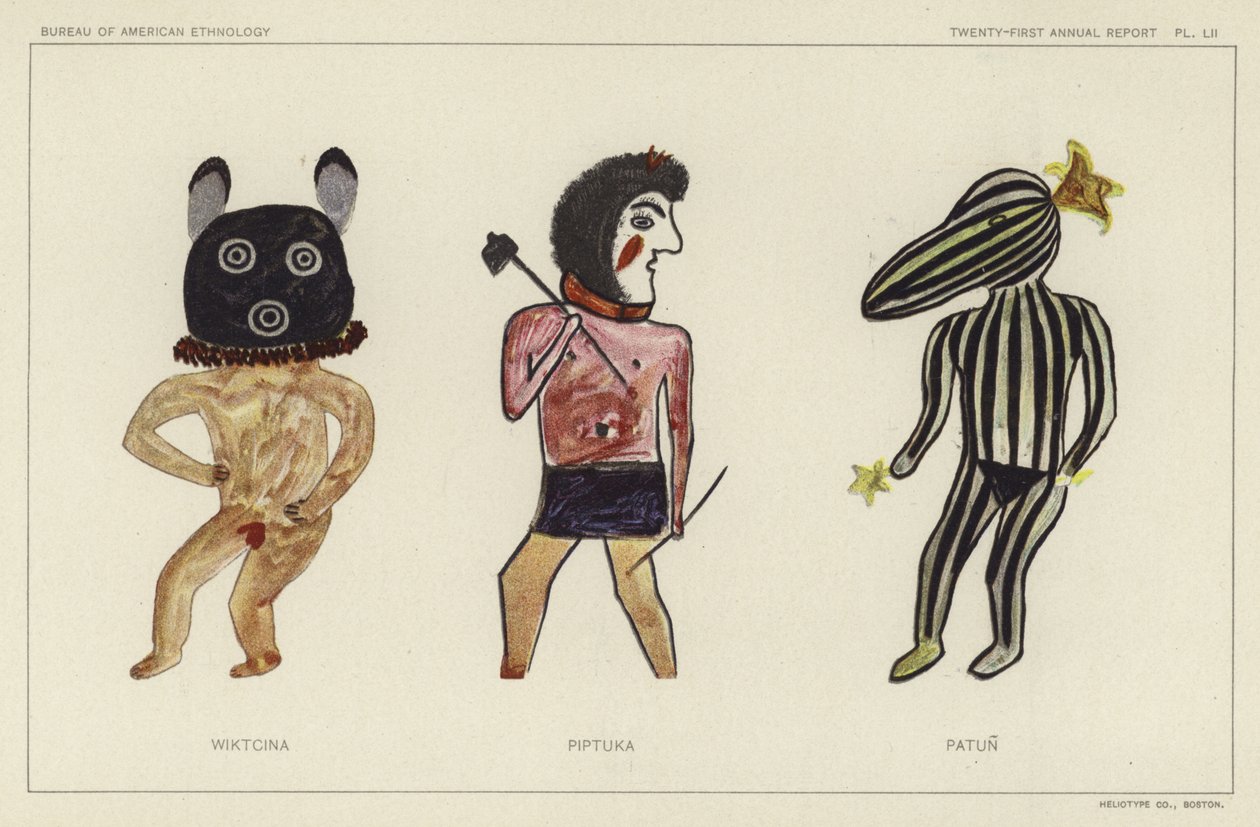 Wiktcina, Piptuka, Patun (lithographie couleur) - American School