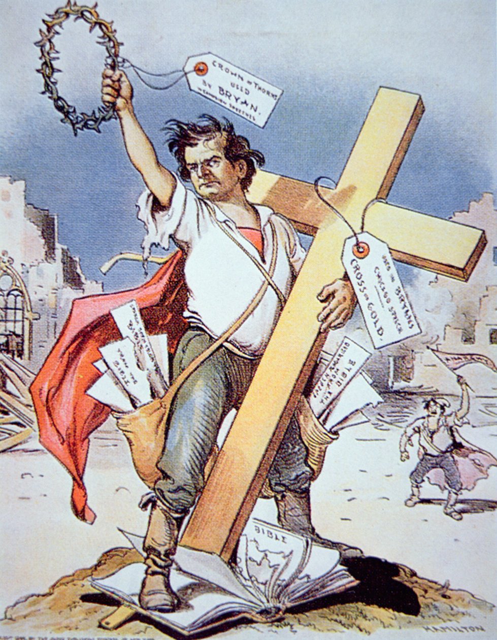 William Jennings Bryan (1860-1925) parlant à une convention démocrate, Chicago - American School