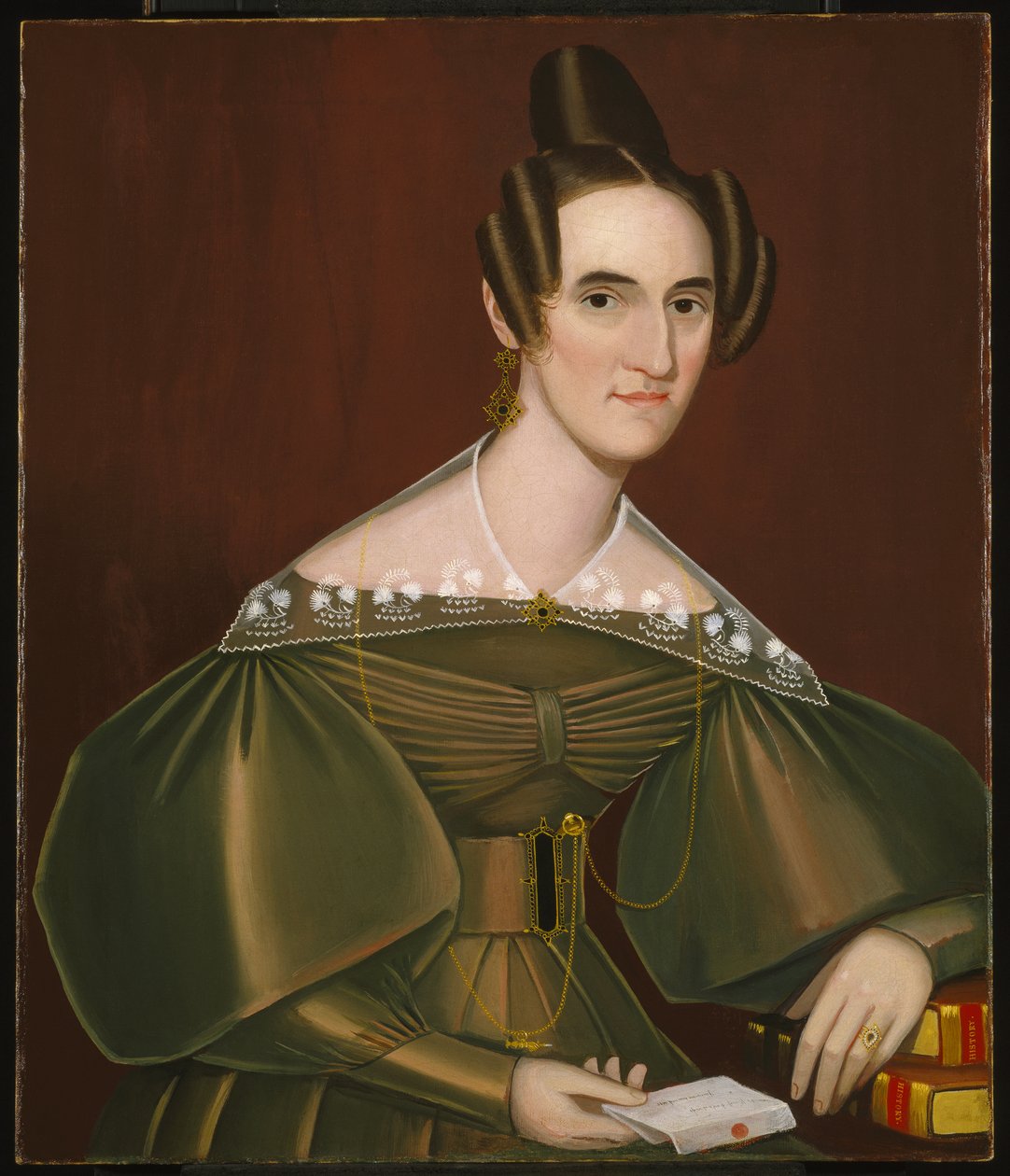 Jeannette Woolley, plus tard Mme John Vincent Storm, vers 1838 - Ammi Phillips