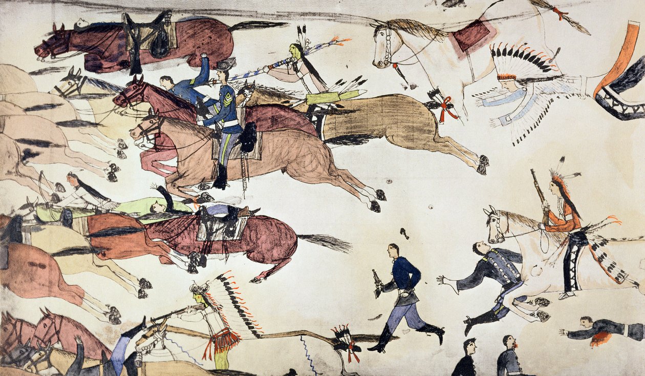 Bataille de Little Bighorn, Montana, USA, 25-26 juin 1876 vers 1900 - Amos Bad Heart Buffalo