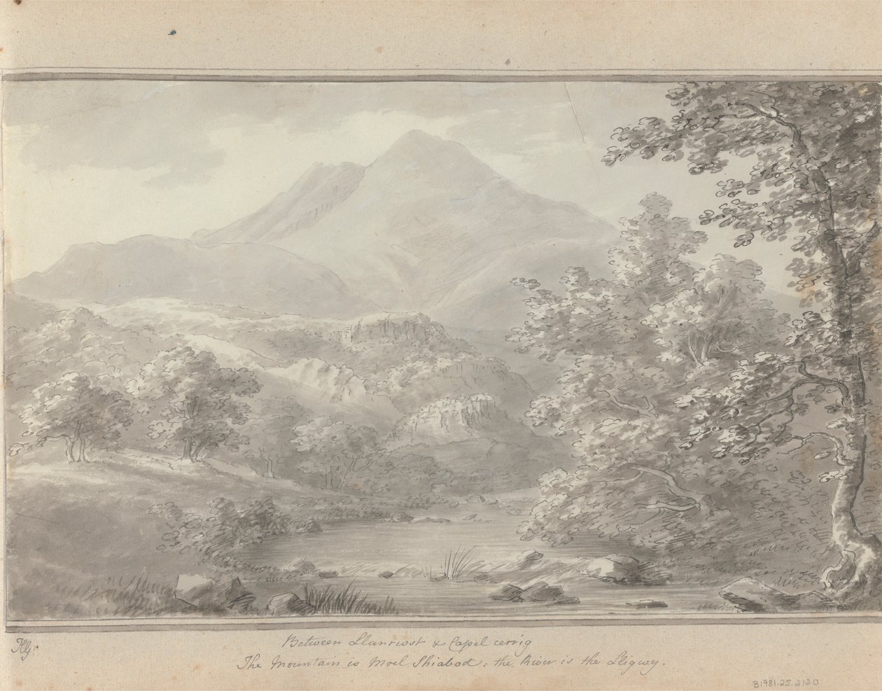 Vues en Angleterre, Écosse et Pays de Galles : Entre Llanrwst et Capel Cerrig, La montagne est Moel Shiabod, La rivière est Lligwy - Amos Green