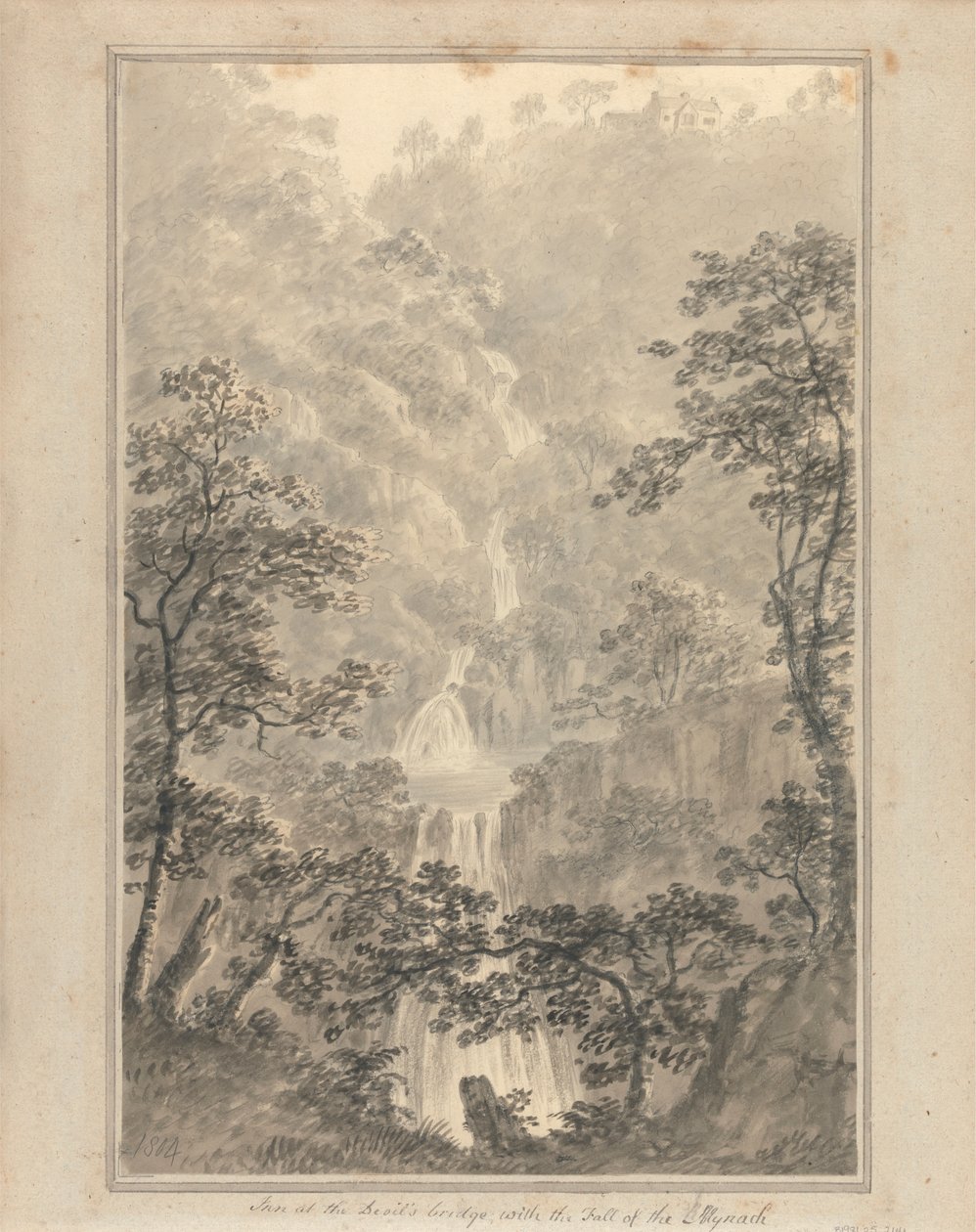 Vues en Angleterre, Écosse et Pays de Galles : Auberge au pont du Diable, avec la chute du Mynach - Amos Green