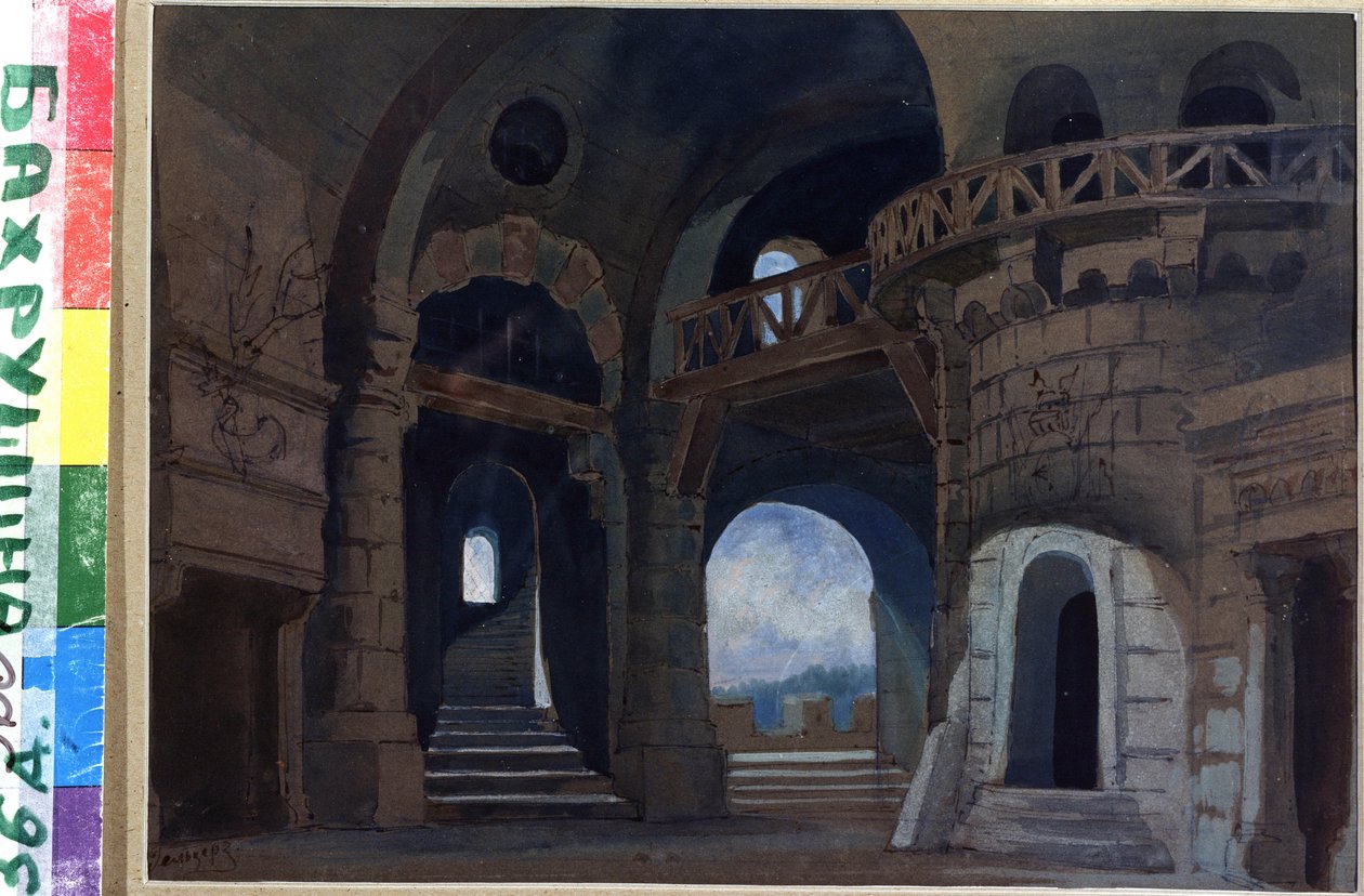 Décor pour la pièce Macbeth de William Shakespeare - Anatoli Fedorovich Geltser