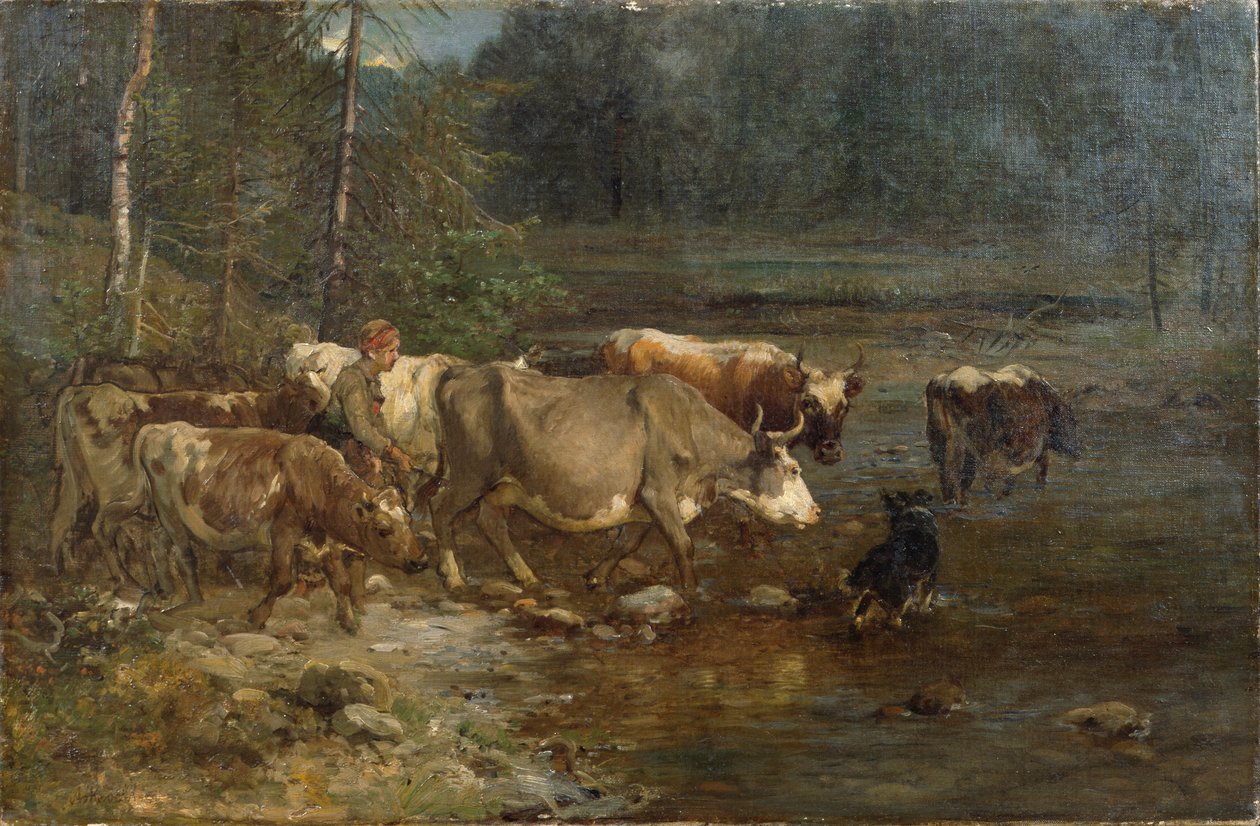 Laitière et vaches au poste d