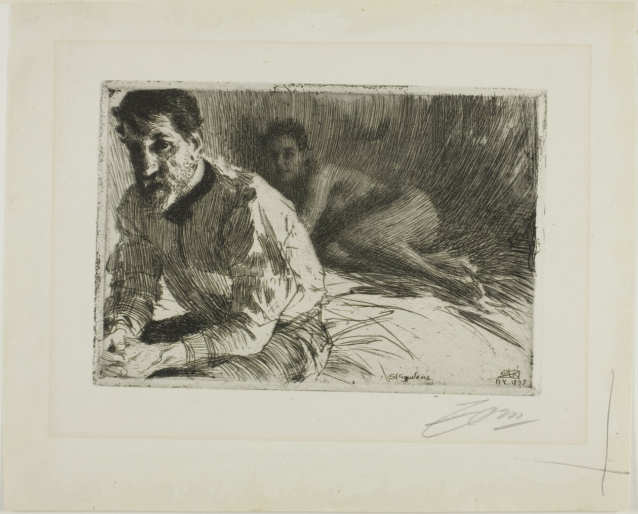 Augustus Saint-Gaudens II (Saint-Gaudens et son modèle) - Anders Leonard Zorn