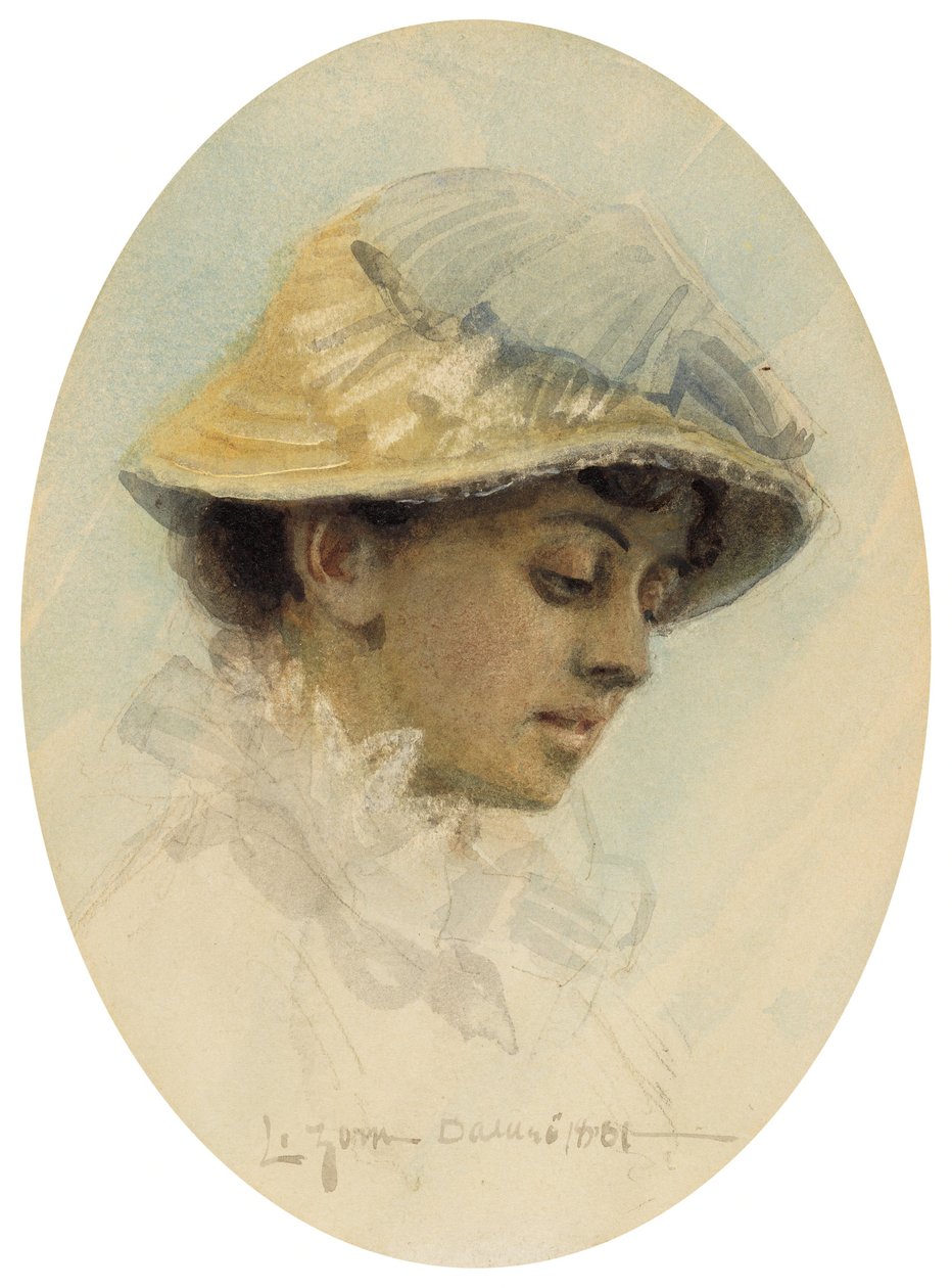 Emma Lamm au chapeau de paille - Anders Zorn