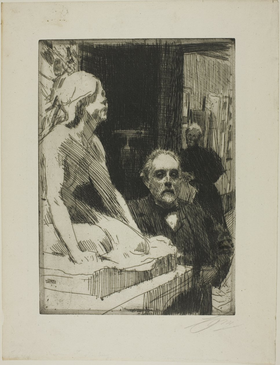 Pontus Fürstenberg et sa femme (debout près de la "Grenouille" de Hasselberg) - Anders Zorn