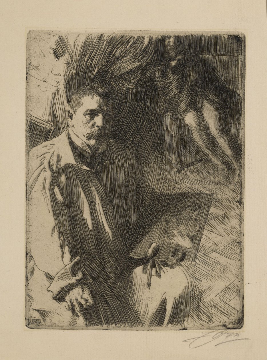 Autoportrait avec modèle II - Anders Zorn