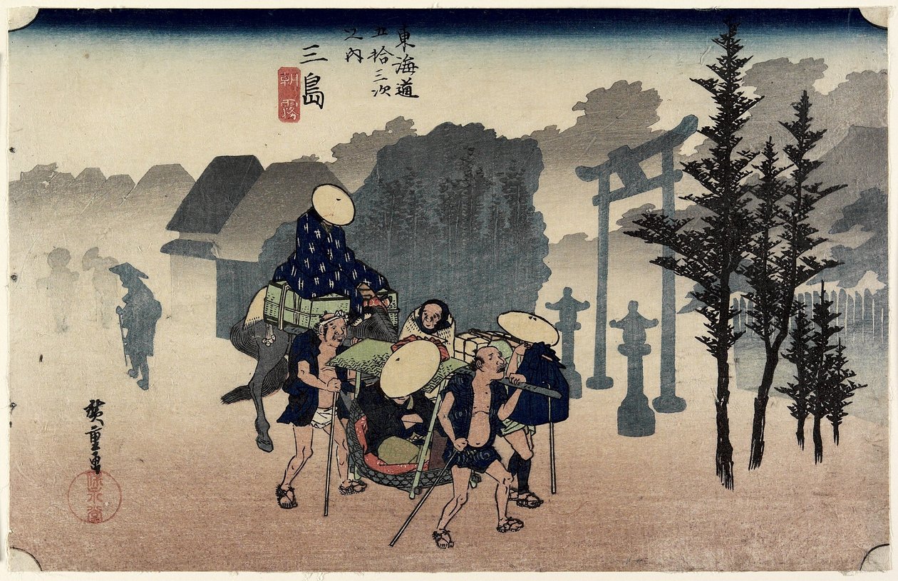 Brume matinale, Mishima, c. 1833 - Ando or Utagawa Hiroshige