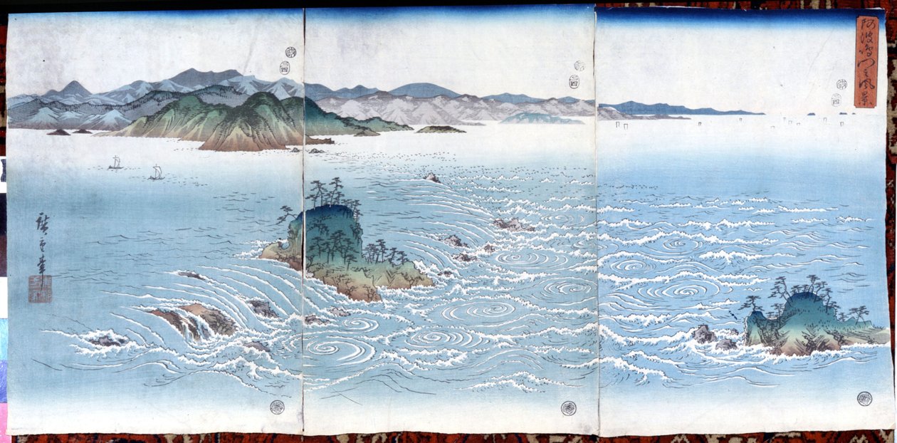 Gorges de Naruto à Awa, sd. Estampes de Katsushika (Utagawa) Hiroshige (1797-1858) - Ando or Utagawa Hiroshige