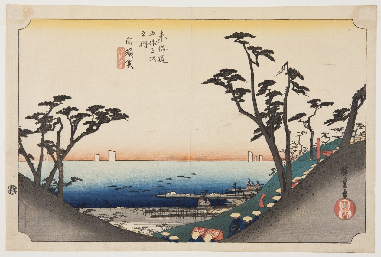 Shirasuka : Vue de Shiomizaka - Ando or Utagawa Hiroshige