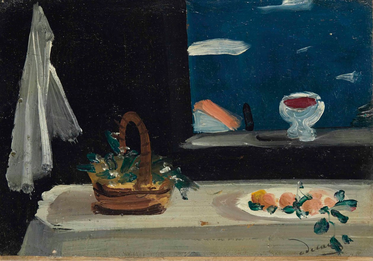 NATURE MORTE SUR FOND NOIR - Andre Derain