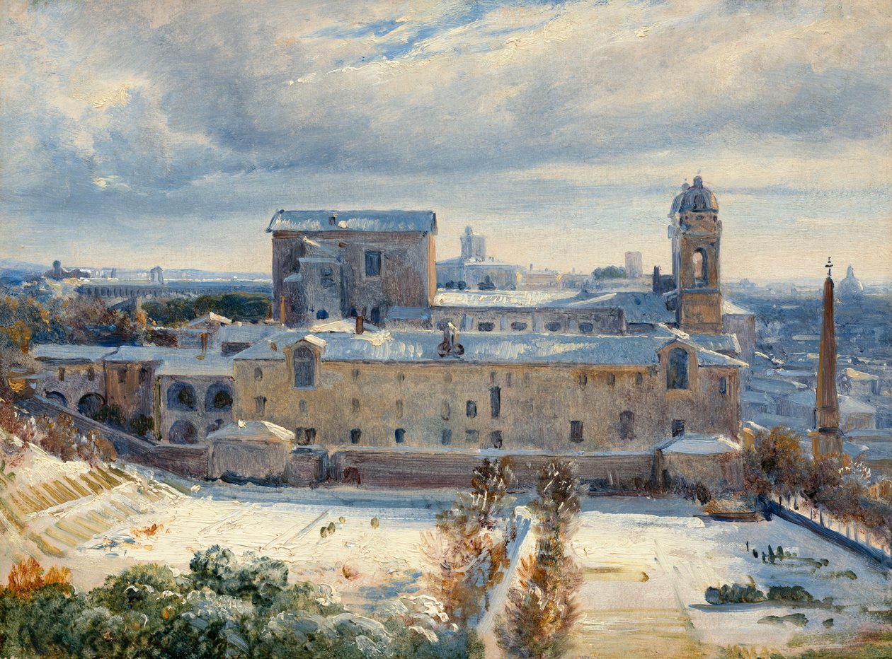Santa Trinità dei Monti sous la neige - André Giroux
