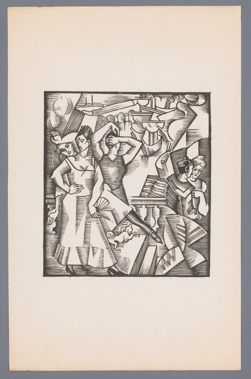 Trois femmes dansant et marin avec femme L