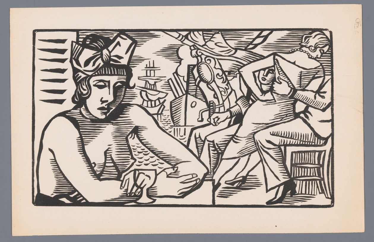 Femme à la poitrine dénudée dans un bar - André Lhote