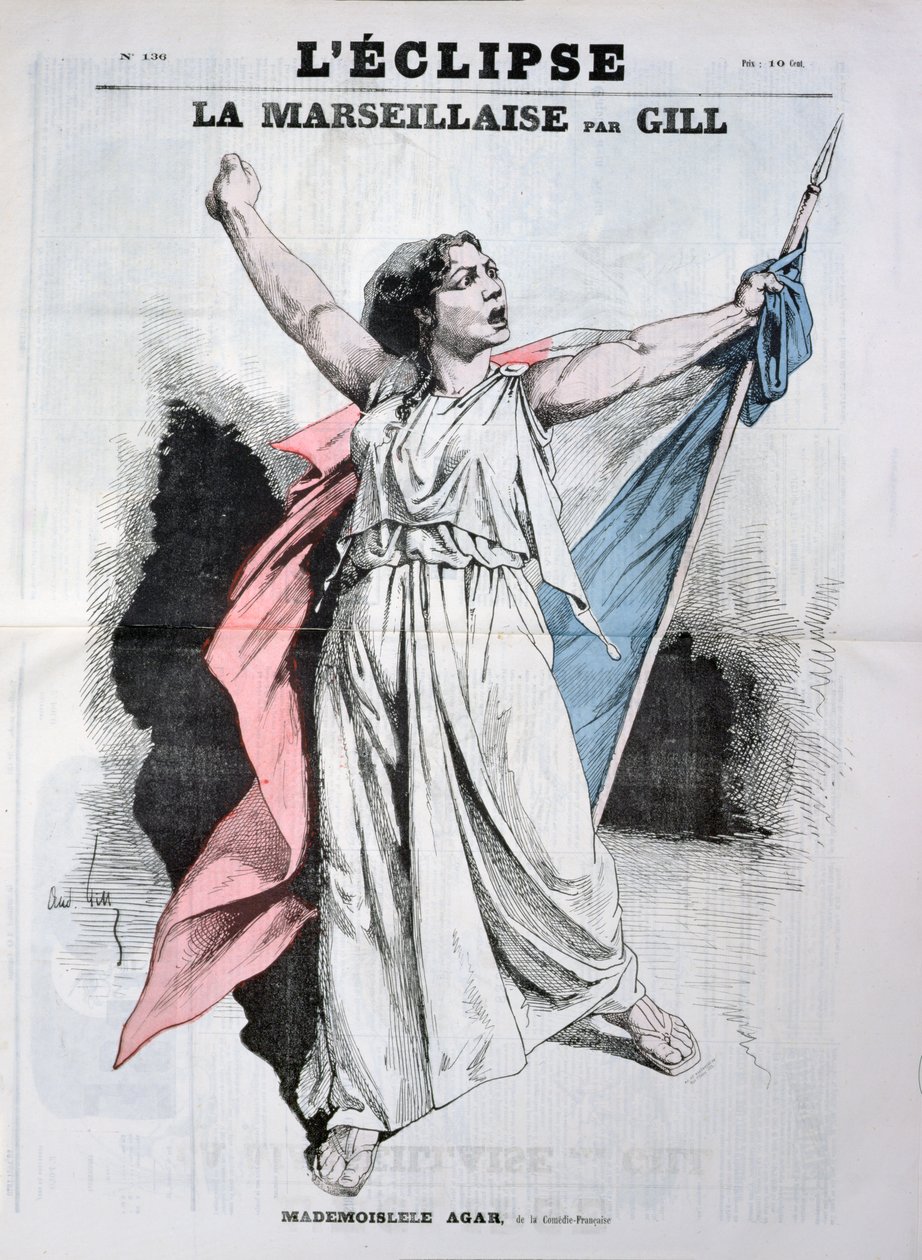 Mlle Agar chantant la Marseillaise, de la couverture de 