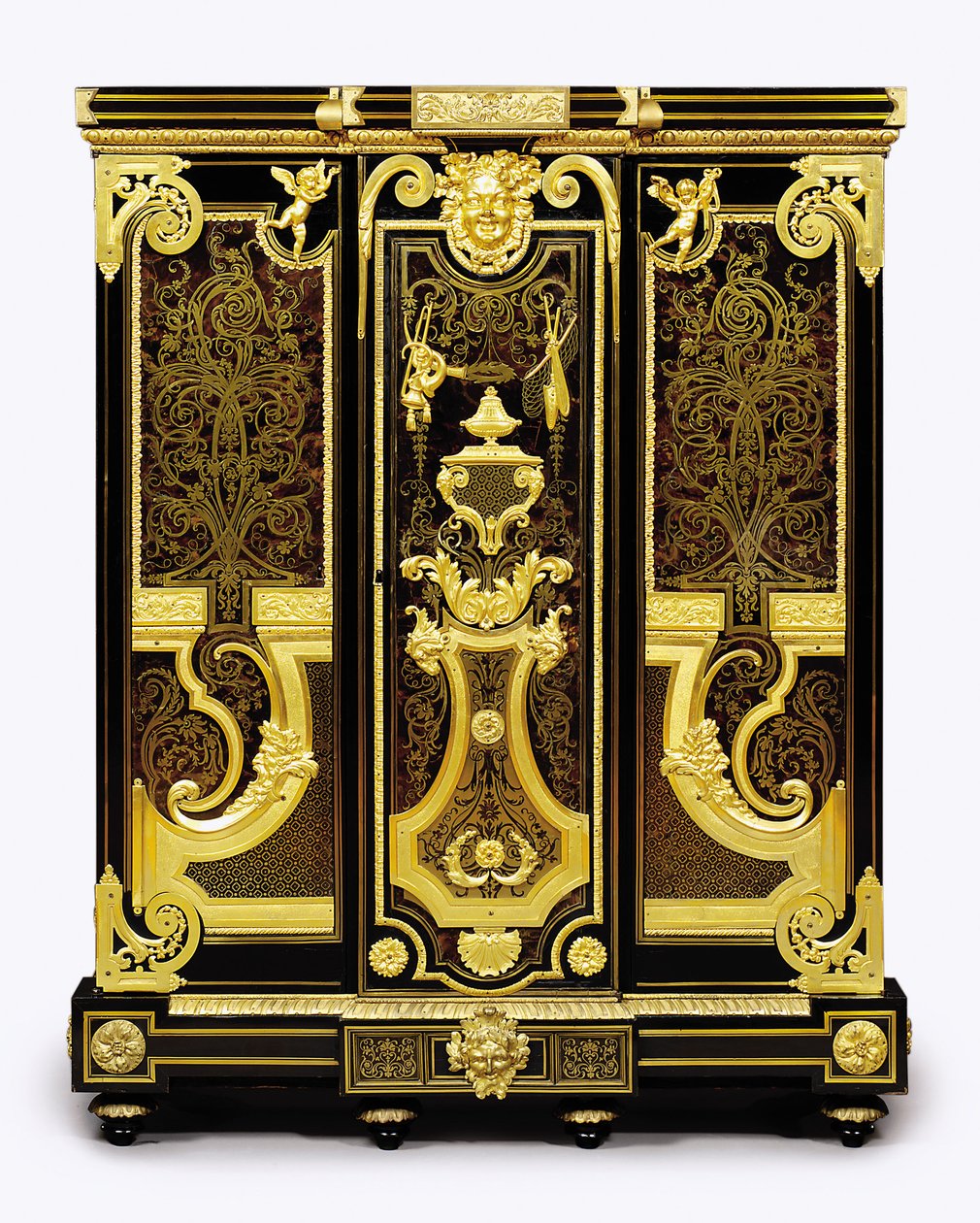 Petite armoire Louis XIV avec montures en or moulu, 1700-10 - Andre Charles Boulle