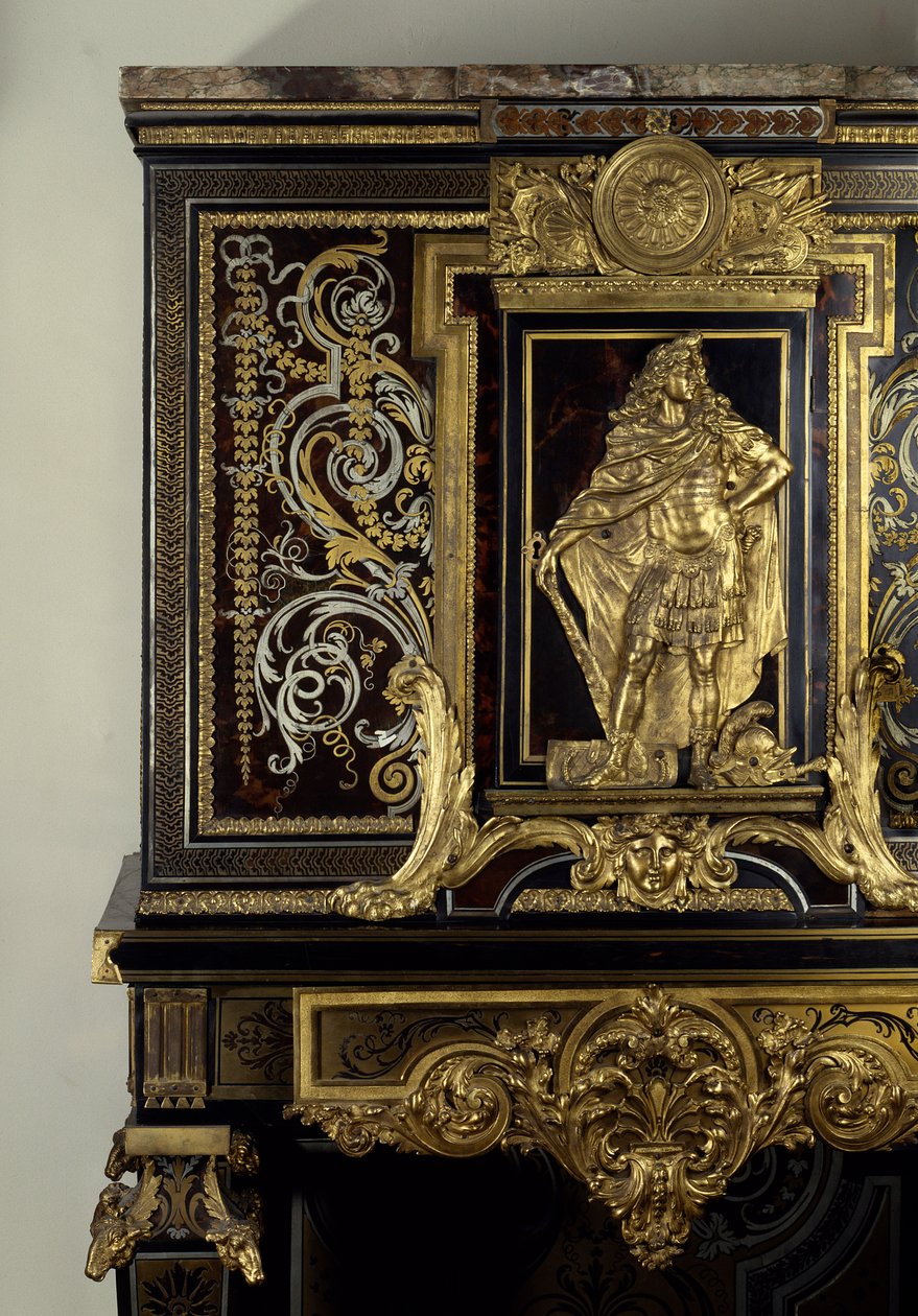 Cabinet ornant la figure du roi Louis XIV (1638-1715) en Hercule Gaulois. (détail) - Andre Charles Boulle