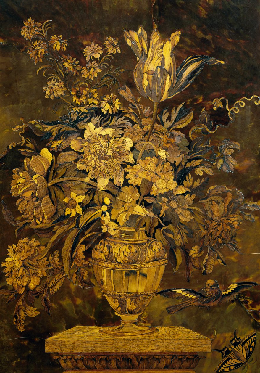 Marqueterie sur porte d