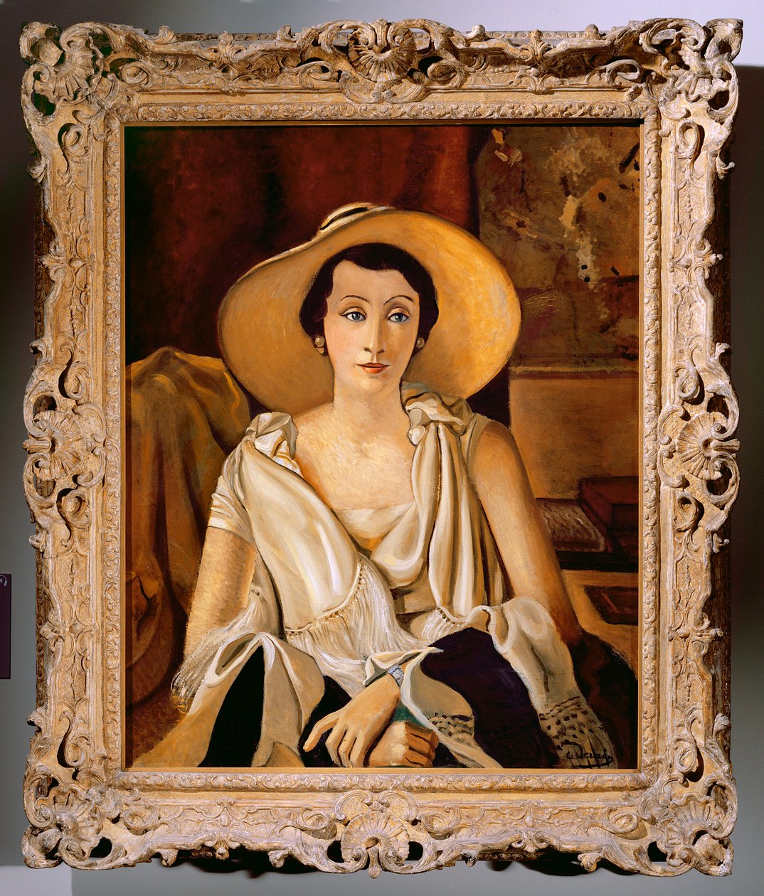 Portrait de Madame Paul Guillaume avec un grand chapeau, vers 1928-29 (huile sur toile) (voir aussi 287565) - Andre Derain