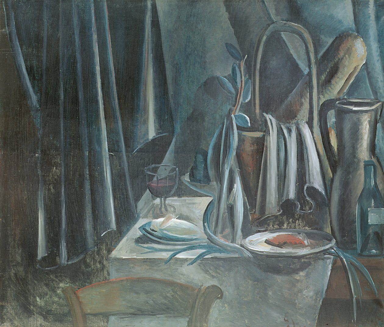 Nature morte avec corbeille à pain, cruche et verre à vin - Andre Derain