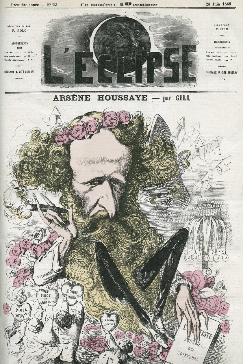 Arsène Housset dit Houssaye (1815-1896), homme de lettres français. Couverture dans "L